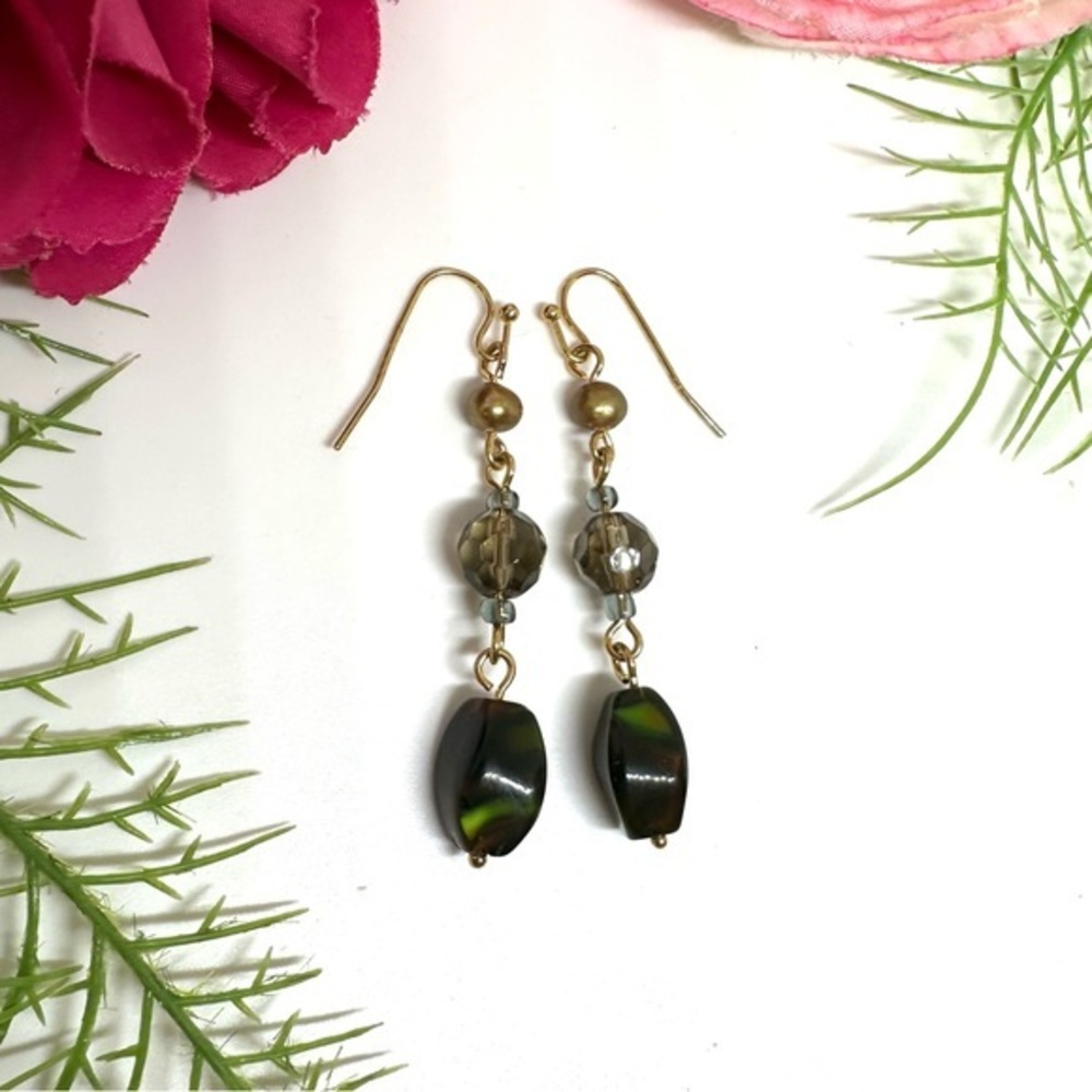 NEW⚜️Real Pearl & Spun Glass Drop Earrings